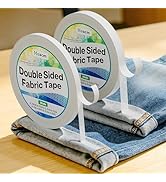 Hoacm 2 Rolls Double Sided Fabric Tape, Extra Strong Hem Tape No Sew No Iron, Fabric Adhesive Tap...