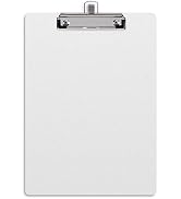 Piasoenc Wood Clipboards, Recycled Hardboard ClipBoards, White Clipboard for Office, School, Teac...