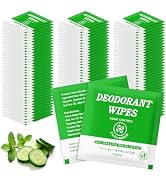 Travel Size Deodorant Body Wipes Bulk, Individually Wrapped Disposable No Rinse Shower Deodorizin...