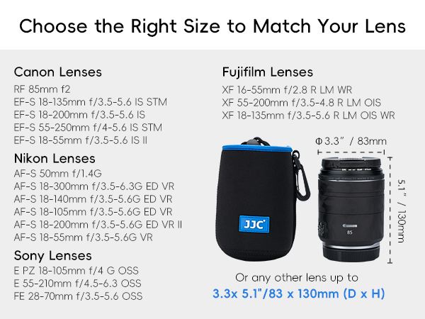 Lightweight Neoprene Lens Pouch