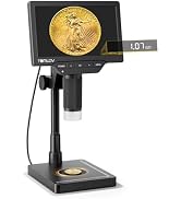 TOMLOV DM4W Max Microscope with Weighing Scale: 7" Digital Coin Microscope with Screen, 2K Full V...