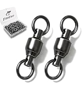 FishTrip 30/50 Pack Ball Bearing Fishing Swivels, High Strength Stainless Steel Swivels Fishing T...