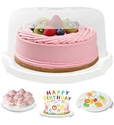 Slomg Plastic Cake Carrier with Lid and Handle, Multipurpose Cake Stand Holder Container for 11 i...