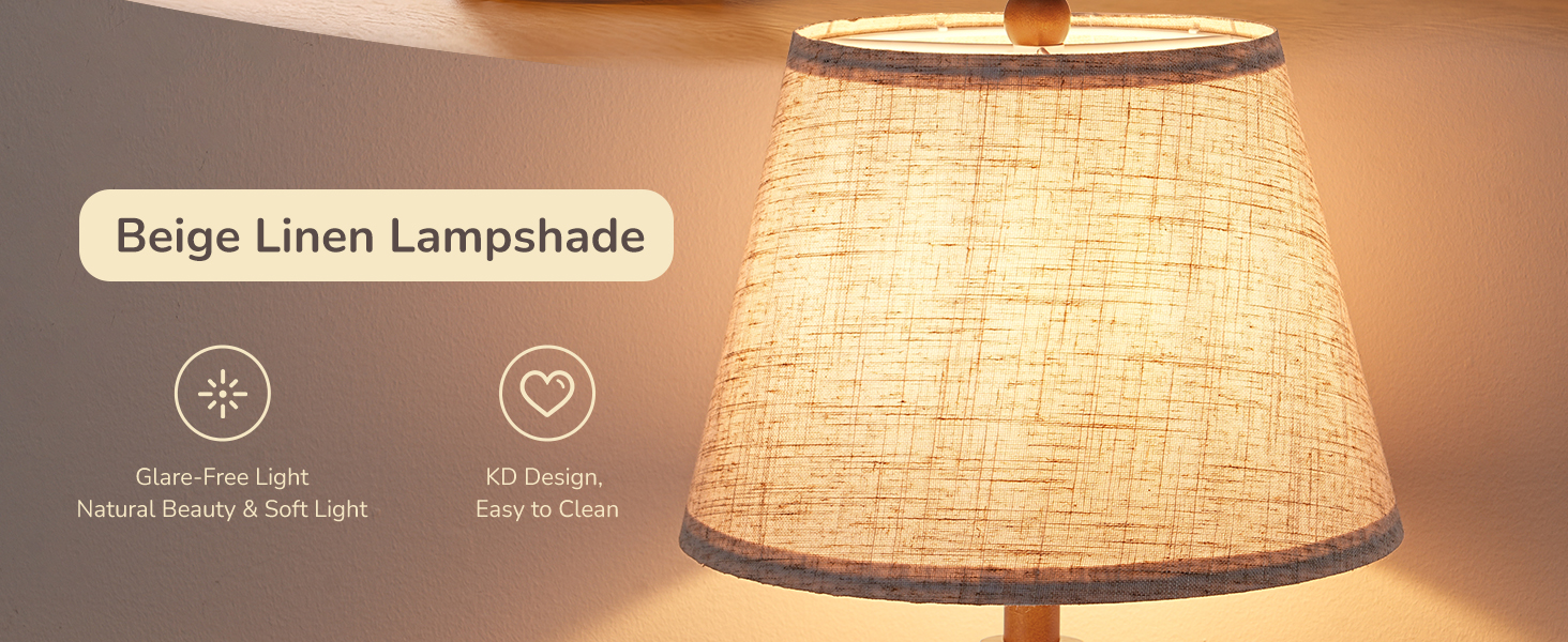 BEIGE LINEN LAMPSHADE TABLE LAMP