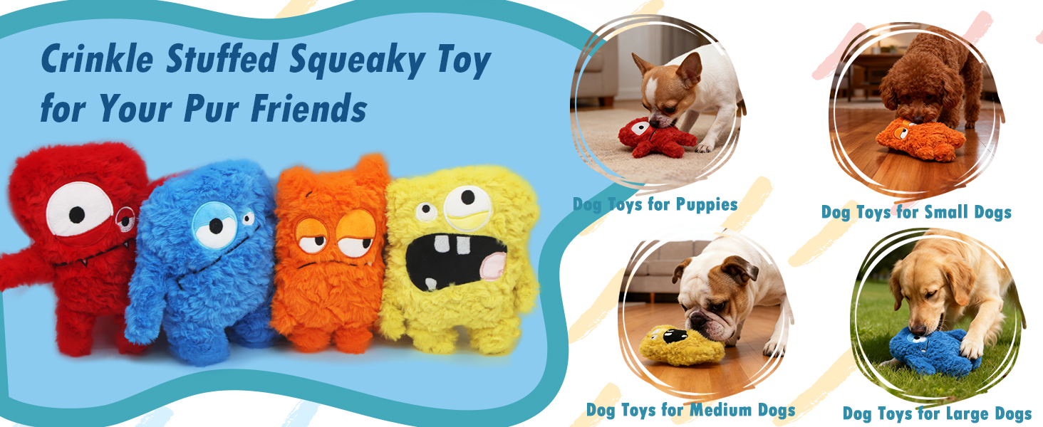 Blue Monster Dog Toys for medium dogs