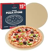 Culinary Couture 15 inch Round Pizza Stone for Oven - Large Pizza Stone for Grill, Cordierite Sto...