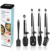5-Pack Silicone Tongs for Cooking,Maywe Tanso 4PCS 13-Inch Cooking Kitchen Tongs with Silicone Ti...
