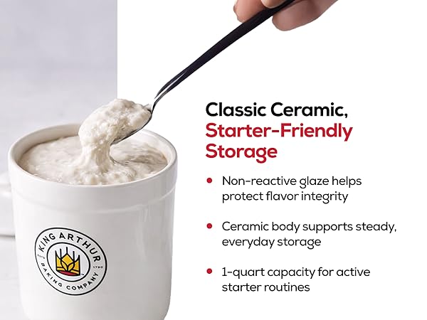King Arthur Baking Company Classic Sourdough Storage Crock, Ceramic