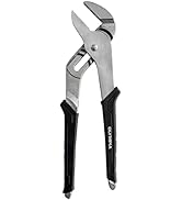 Olympia Tools 12-Inch Tongue and Groove Pliers, Straight Jaw Pliers with Cushion grip, 7 Jaw posi...