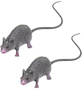 ydzqdxzz 2Pcs Lifelike Fake Mouse Realistic Mice, Spooky Rat, Halloween Prank, Rubber Rat with Lo...