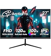 ArcticPro 27 inch Monitor 120Hz, FHD 1080p, Computer Monitor, IPS, 99% sRGB, Adaptive Sync, 1ms R...