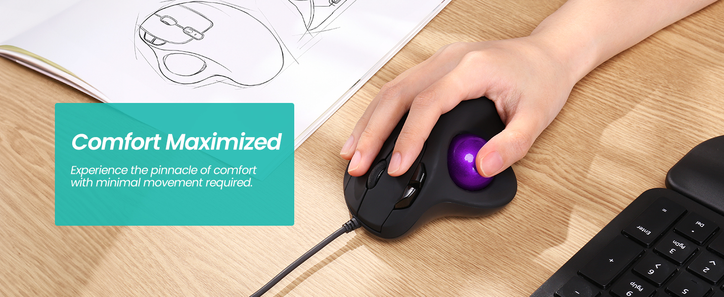 trackball mouse track ball thumb wired roller rollermouse rollerball ergonomic stationary