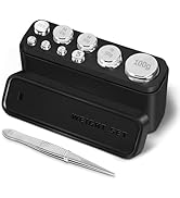 GRAM PRES Calibration Weights 210g, 9 PCS Stainless Steel Scale Calibration Weight Kit, 1g 2g 5g ...
