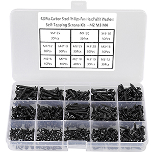 420pcs truss head self tapping screw-black