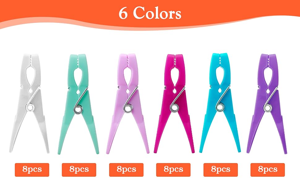 Colorful Plastic Clothespins