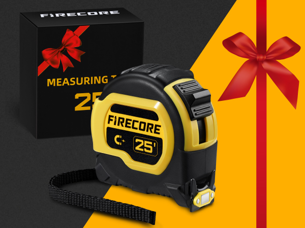 Heavy Duty Measurement Tape Construction Carpenter Fractional Tape Measure 25 ft with 1/8 Fractions