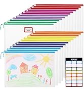 24pcs Mesh Zipper Pouch File Bags Puzzle Storage Bags, A4 13x9 Inches Large Reusable Zipper Pouch...