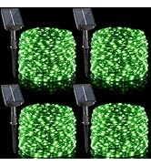 4 Pack Green Solar Fairy Lights Outdoor, 131ft 400 Led Solar String Lights Outdoor Waterproof wit...
