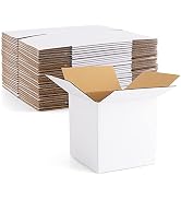 Eupako 6x6x6 Cardboard Box Mailers 30 Pack White Cube Corrugated Small Shipping Boxes for Packagi...
