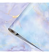 HOMETITUTE Purple Rainbow Marble Peel Stick Wallpaper 15.7x39.4 Vinyl