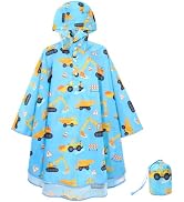 WAWSAM Lightweight Rain Poncho Kids, Ponchos for Kids Waterproof Reusable Hooded, Kids Poncho Rai...