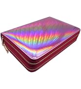 Mezerdoo 216 Slots Stamping Plate Holder Case Rainbow Laser Design Round Square Rectangular Nail ...