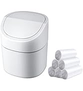 Mini Desk Trash Can with Lid with Trash Bags 180 Pcs Swing-Lid Tiny Countertop Garbage Bin Small ...