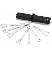 Vanquish Super-Thin Open End Wrench Set,8-Piece Metric Wrench Set with Rolling Pouch, 6, 7, 8, 9,...