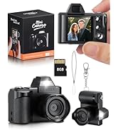 Mini Digital Camera, 1080P Portable Camera for Photography with 8GB SD Card, Key Card Clip Chain ...
