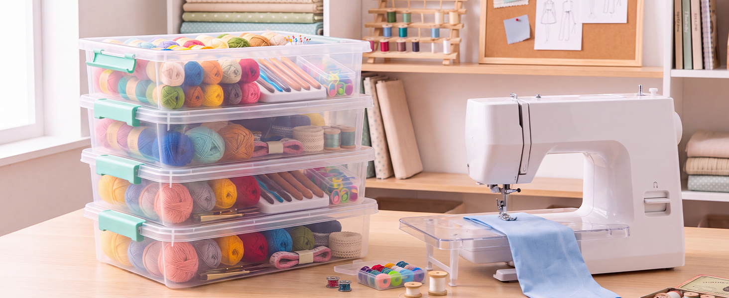 clear storage bins