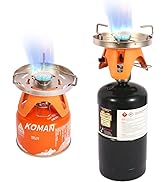 KOMAN Portable Camping Stove, Backpacking Stove with Piezo Ignition,Butane Stove with Hose, Outdo...