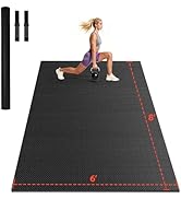 Stepwaver Extra Large Exercise Mat, 7'x5'/ 8'x6'/ 10'x6' (7mm) Extra Thick Workout Mats for Home ...