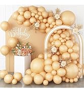 113 Pack Nude Balloons, Beige Apricot Balloon Garland Arch Kit 18/12/10/5 Inch, Neutral Cream Pea...