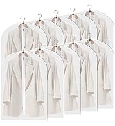 KLEVERISE 10 Pack Garment Bags - Coat Suit Shirt Cover Protector Bags - Dust Proof Clothes Protec...