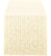 Winotic Light Yellow Floral Cotton Table Runner Boho Table Decor (12”x72”) | Farmhouse Rustic, au...
