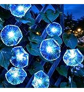 EaseSolies Outdoor Solar Lights, 12.5ft 10LED Trumpet Vine Morning Glory Flower Lights, IP65 Wate...