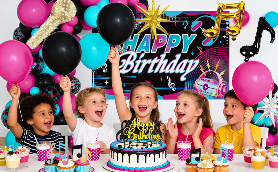 music party theme birthday decorations