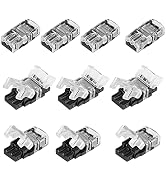 SUPERNIGHT 2 Pin LED Connector 10 Pcs for Non-Waterproof 10mm 5050 5630 Single Color LED Strip Li...