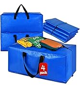Heavy Duty Extra Large Storage Bags Moving Boxes, Blue Moving Bags Totes with Zippers for Clothin...