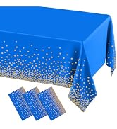 misaya 3 Packs Dot Disposable Table Cloth, 54 x 108 Inch Waterproof Plastic Tablecloth, Rectangle...