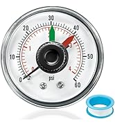ECX2712B1 Pressure Gauge with PTFE Sealant Tape Replacement for Select Hayward Pool Filter DE/San...