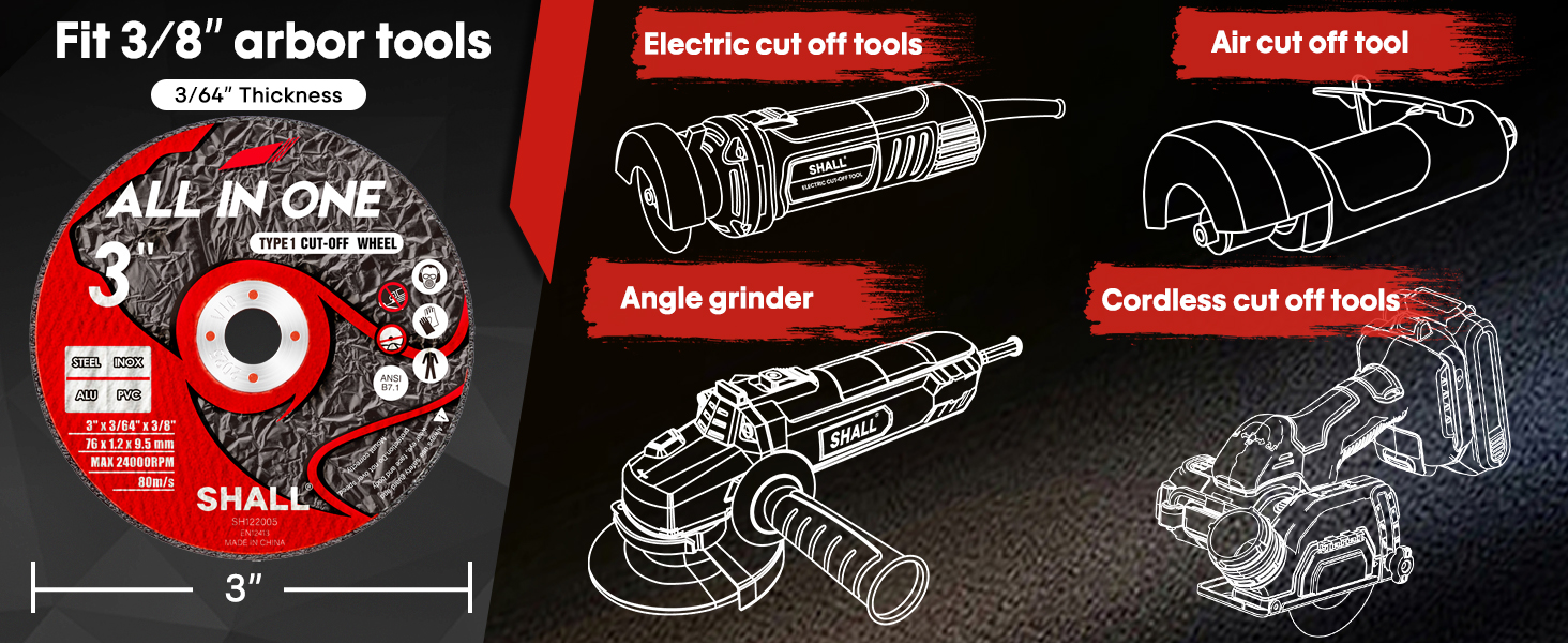 suitable for many 3/8" arbor size cut off tools, die grinder, angle grinders