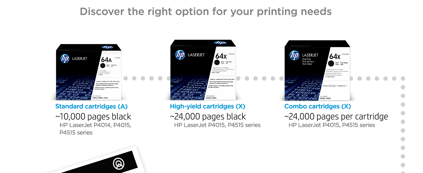 original hp 64 toner standard high-yield combo cartridges