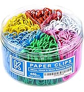 Kempshott Color Paper Clips Assorted Sizes Small, Medium and Large Paper Clips for Paperwork Idea...