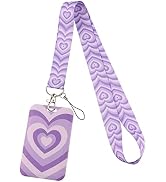Beemorita Cute Purple ID Badge Holder Lanyard for ID Badges Keys Name Tag Preppy School ID Holder...