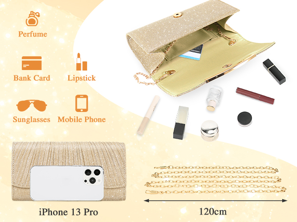 Gold evening clutch purse
