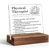 THEBESTU Physical Therapist Definition Acrylic Sign With Wooden Stand, Funny Office Plaque Desk D...