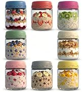 GLATABAM 4 OZ Salad Dressing Jar 8 Pack, Airtight Leakproof Bulk Small Glass Sauce Jar with Lids,...