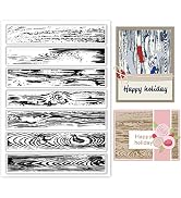 GLOBLELAND Wood Grain Background Clear Stamps for Card Making Decorative Vintage Tree Bark Transp...