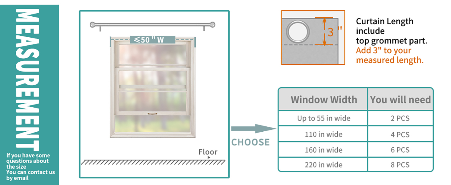 BGment curtains available in various sizes
